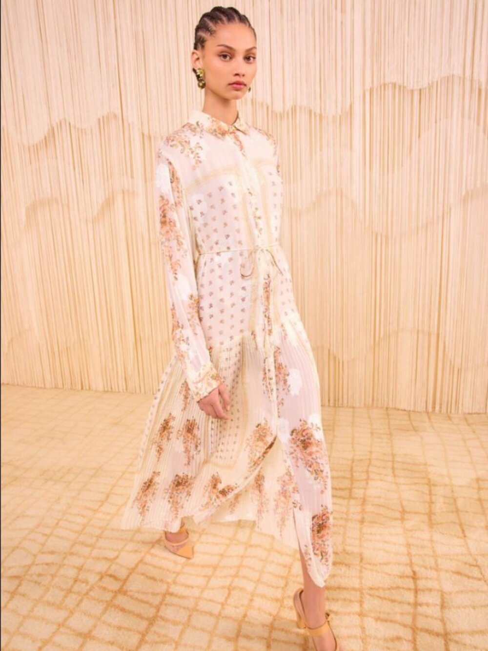 Ulla Johnson Emilie Drop Waist Long Sleeve Shirt Dress- Alabaster NWT